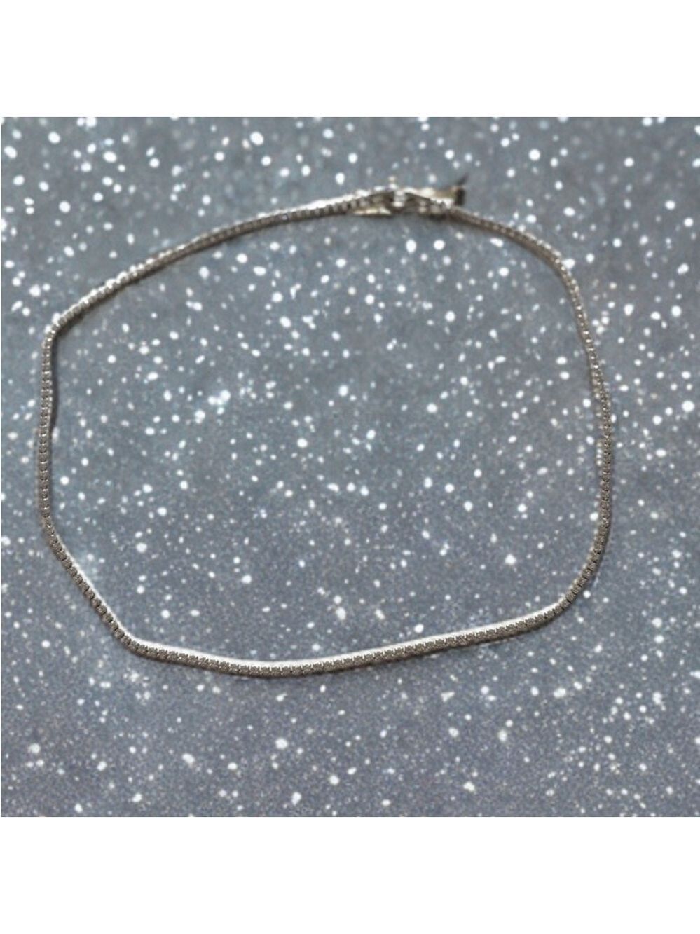 Silver Tone Snake Chain Choker Necklace
